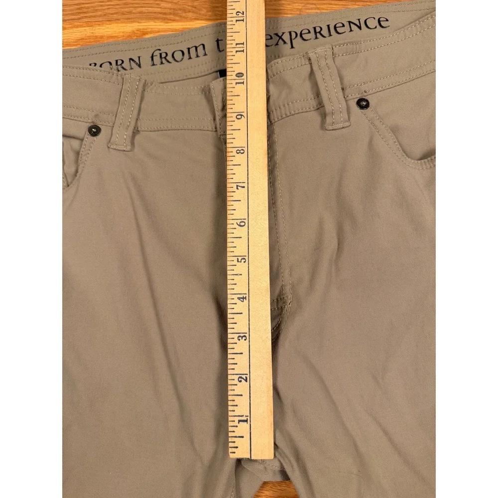 Prana Mens Slim Fit Pants Tan Khaki 5-Pocket Outdoor‎ Casual Size 35